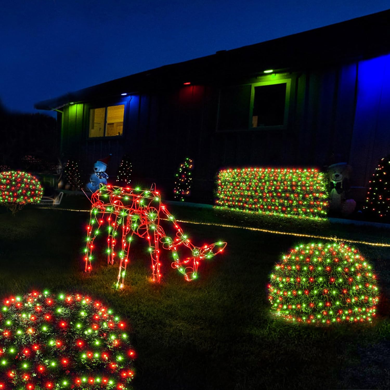 WBao_Solar_Christmas_Lights_Outdoor,_200LED_8.4ft_x_5.2ft_Christmas_Net_Lights_with_Remote,_8_Lighting_Modes,_Timer,_Waterproof_Design_for_Lawn,_Bushes,_Trees_Outdoor_Xmas_Decorations,_Red_Green