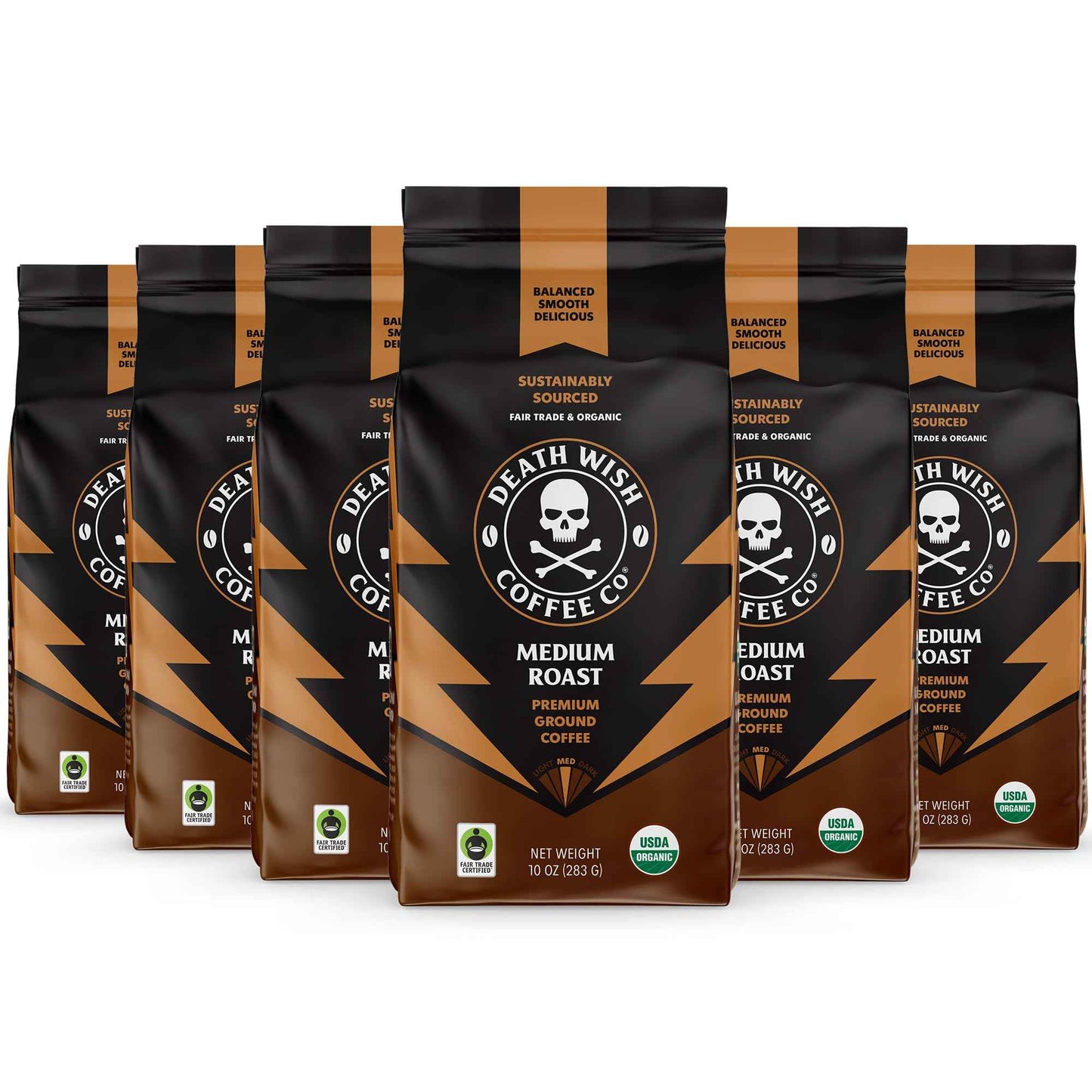 Death Wish Coffee, Organic and Fair Trade Ground Coffee, 16 oz