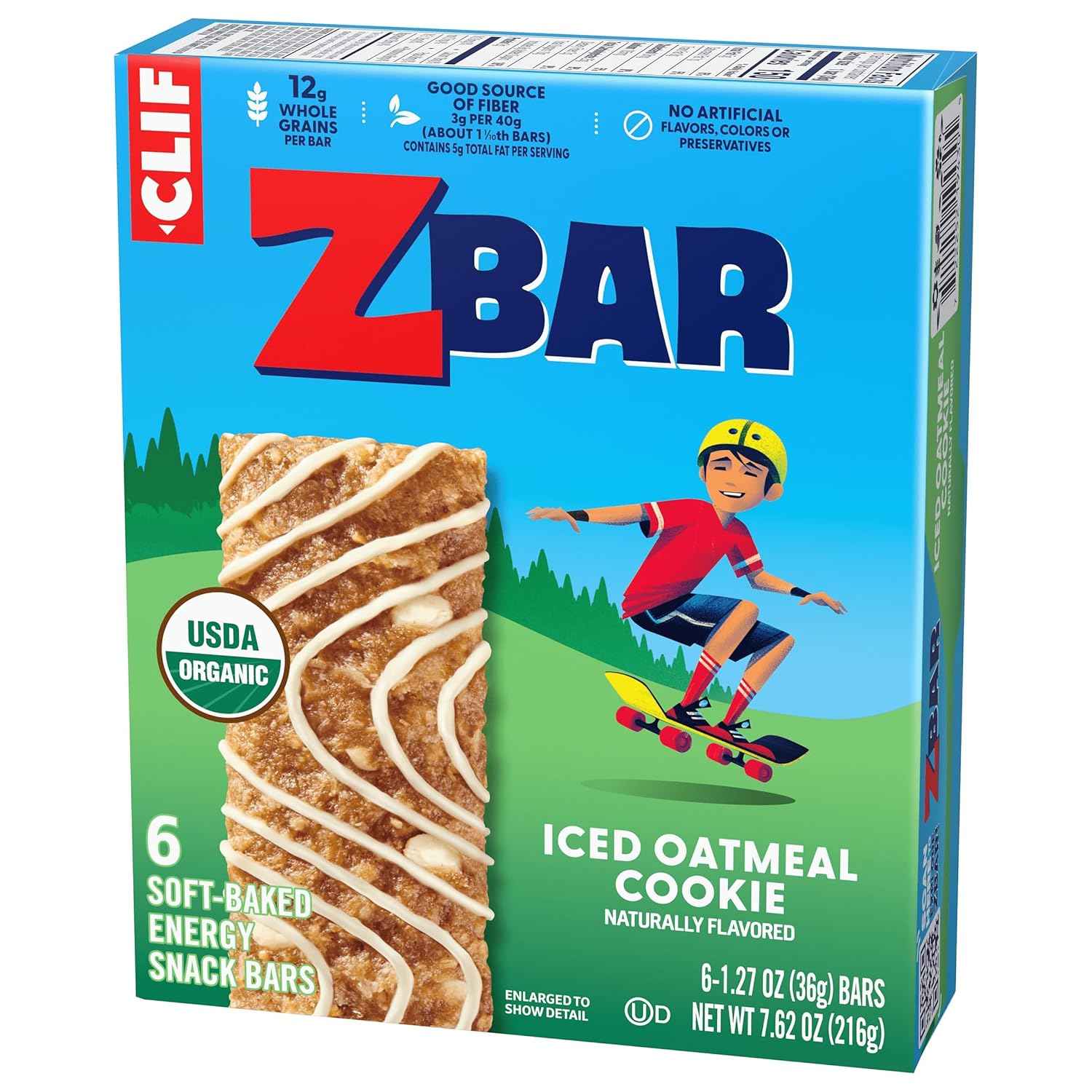 Zbar - Soft-Baked Energy Snack Bars - Non-GMO - 12g Whole Grains - USDA Organic Granola Bars - Snacks for Kids (6 Pack)