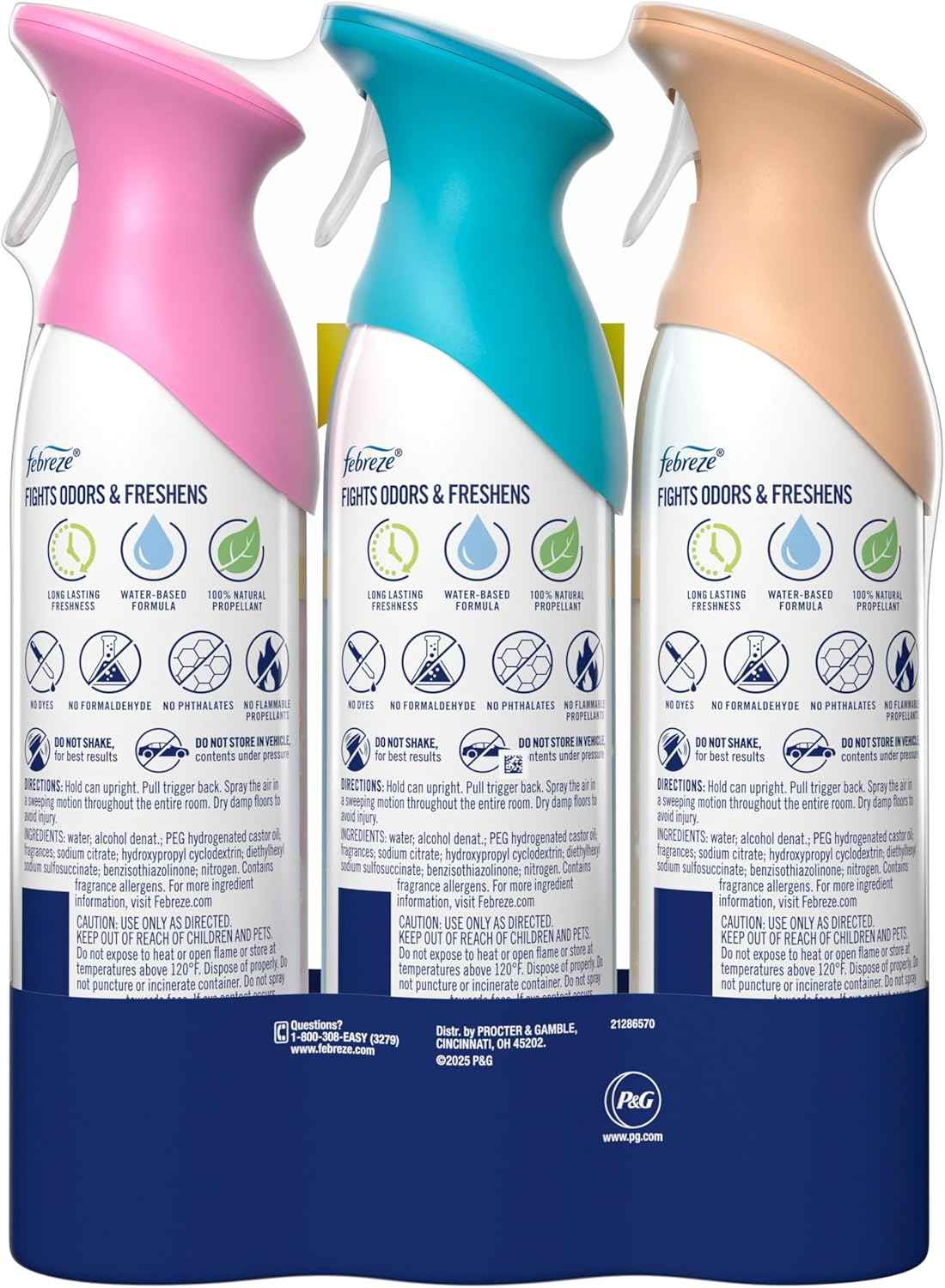 Febreze Air Mist, Air Freshener, Odor Fighting Room Spray, Deodorizer for Home Bathroom Kitchen Office Apartment, Soothe & Restore, Refresh & Energize, Romance & Desire Variety Pack