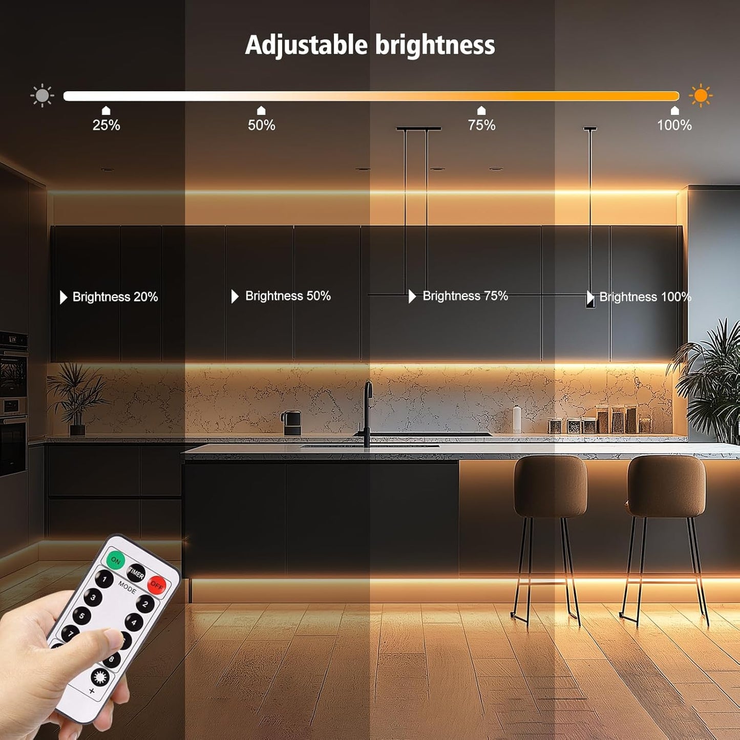 echosari_Strip_Lights_Battery_Operated,_3.3FT_Tape_Light_with_Self-Adhesive_Timer_Dimmable_Cuttable_Remote_Control_for_Indoor_Stairs_Cabinets_Shelves_TV_Home_Decor_(Warm_White/Cool_White)