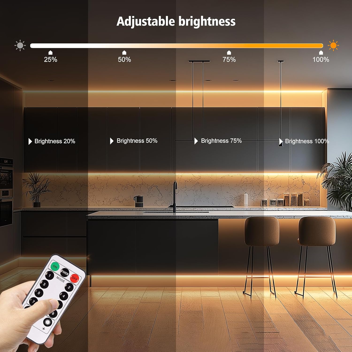 echosari_Strip_Lights_Battery_Operated,_3.3FT_Tape_Light_with_Self-Adhesive_Timer_Dimmable_Cuttable_Remote_Control_for_Indoor_Stairs_Cabinets_Shelves_TV_Home_Decor_(Warm_White/Cool_White)
