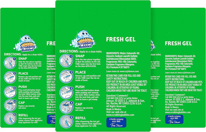 Scrubbing Bubbles Fresh Gel Toilet Bowl Cleaning Stamps Refills, Helps Keep Toilet Clean and Helps Prevent Limescale & Rings, Rainshower Scent