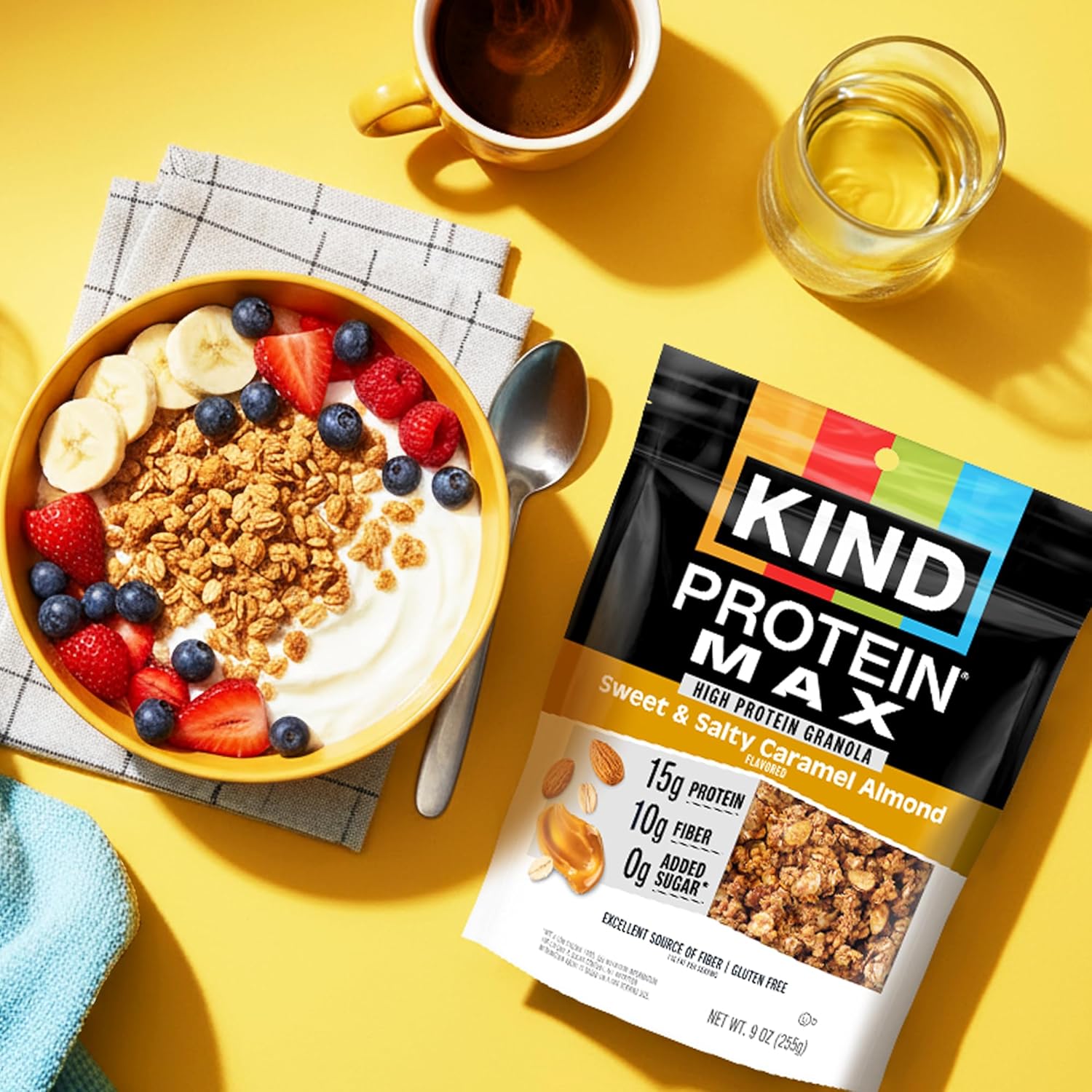 KIND_Protein_MAX_Granola,_Sweet_&_Salty_Caramel_Almond,_15g_Protein,_Low_Sugar_(4g_Total,_0g_Added),_Keto_Friendly,_Gluten_Free,_Non-GMO,_9oz