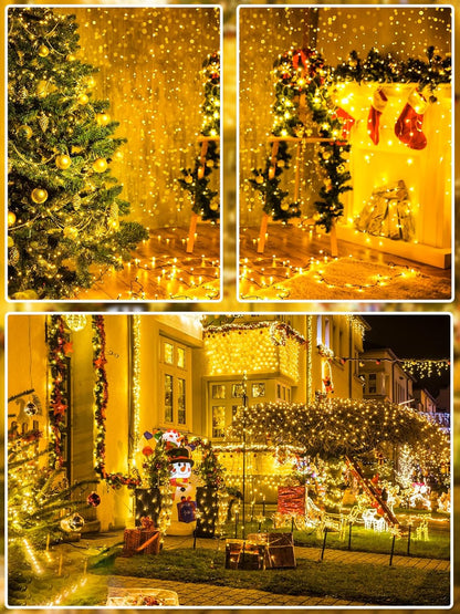 Upgraded_75.8_FT_200_LED_Christmas_String_Lights_Outdoor/Indoor,_Timer_&_Memory_Function_&_8_Modes,_Extendable_Green_Wire_Waterproof_Fairy_String_Lights_for_Xmas_Tree_Holiday_Party_Garden_(Warm_White)
