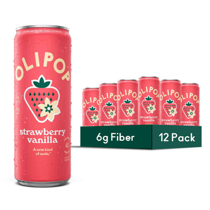 OLIPOP Prebiotic Soda Pop, Pantry Pack Packed with Prebiotics, Fiber, and Botanicals, Gluten Free, GMO Free