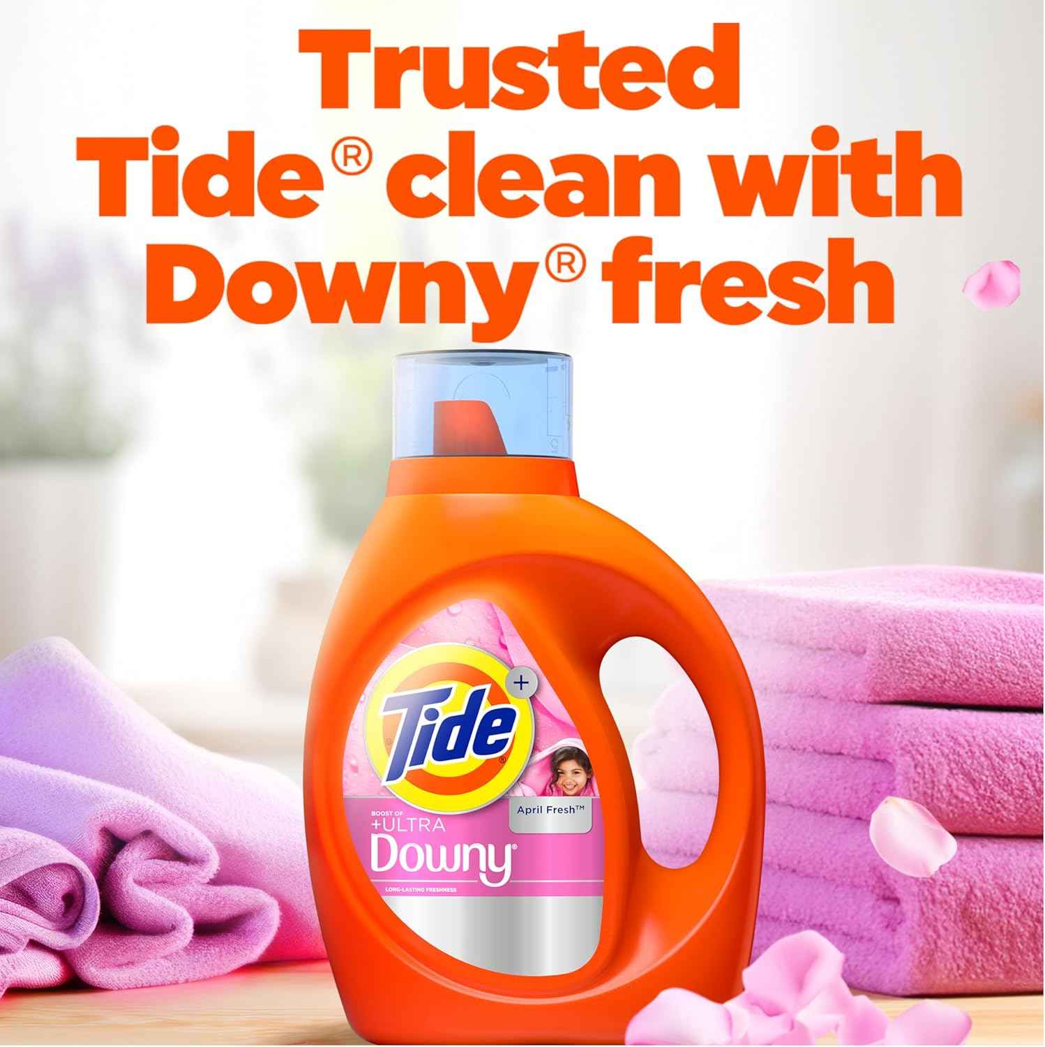 Tide Plus Boost of Ultra Downy Liquid Laundry Detergent, Laundry Detergent Liquid with Long-Lasting Freshness