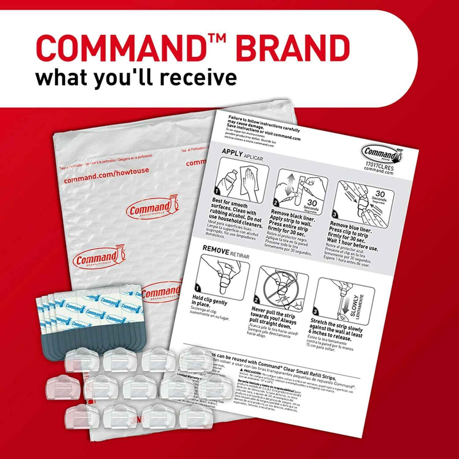 Command Round Cord Clips, Damage-Free Hanging Cable Clips, No Tools Wall Clips for Hanging Electrical Cables of Christmas Decorations