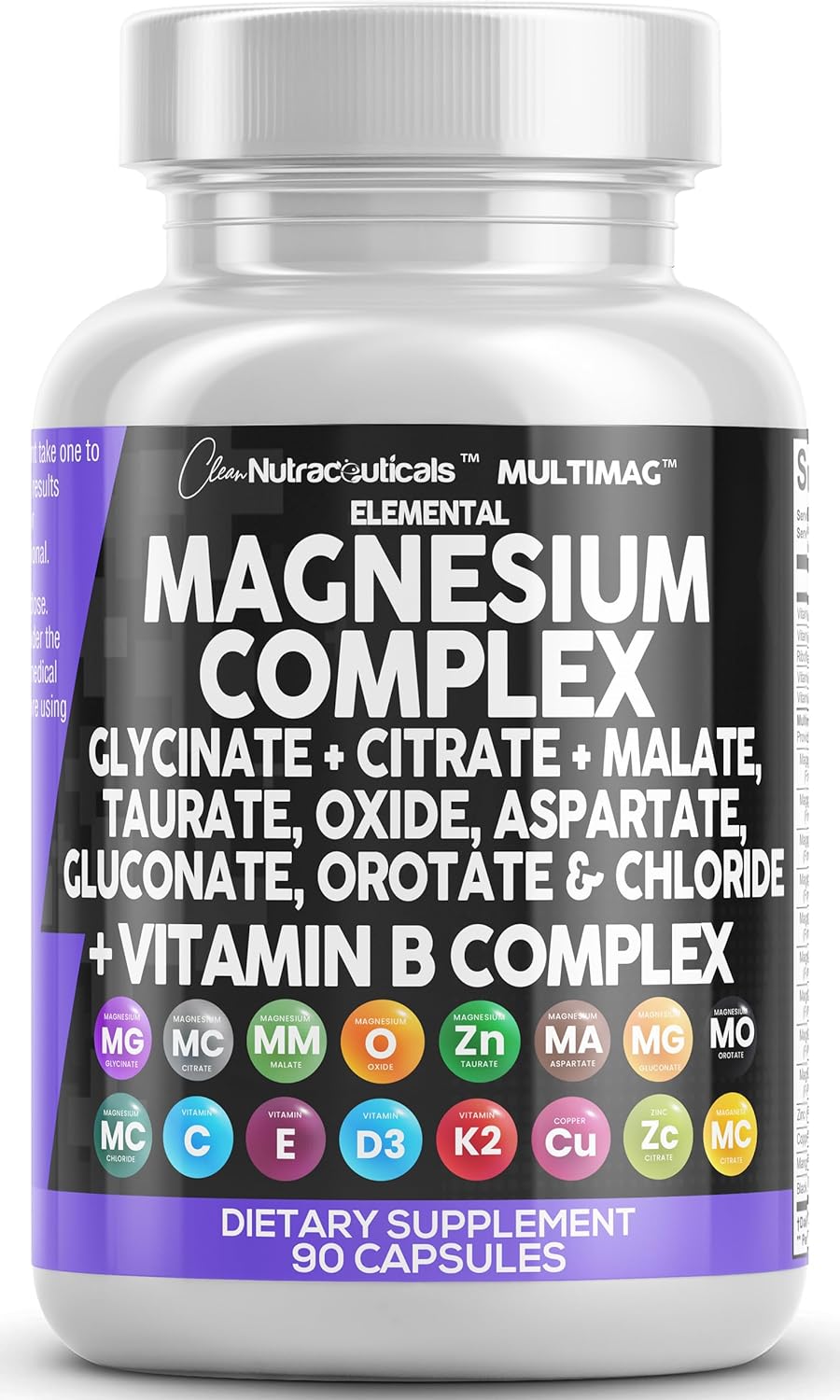 Clean_Nutraceuticals_Magnesium_Complex_with_Magnesium_Glycinate_Citrate_Malate_Oxide_Taurate_Aspartate_Orotate_&_Mag_Chloride,_Zinc_Copper_Manganese_&_Vitamin_C_B1_B2_B6_B12_Complex_-_1Pack
