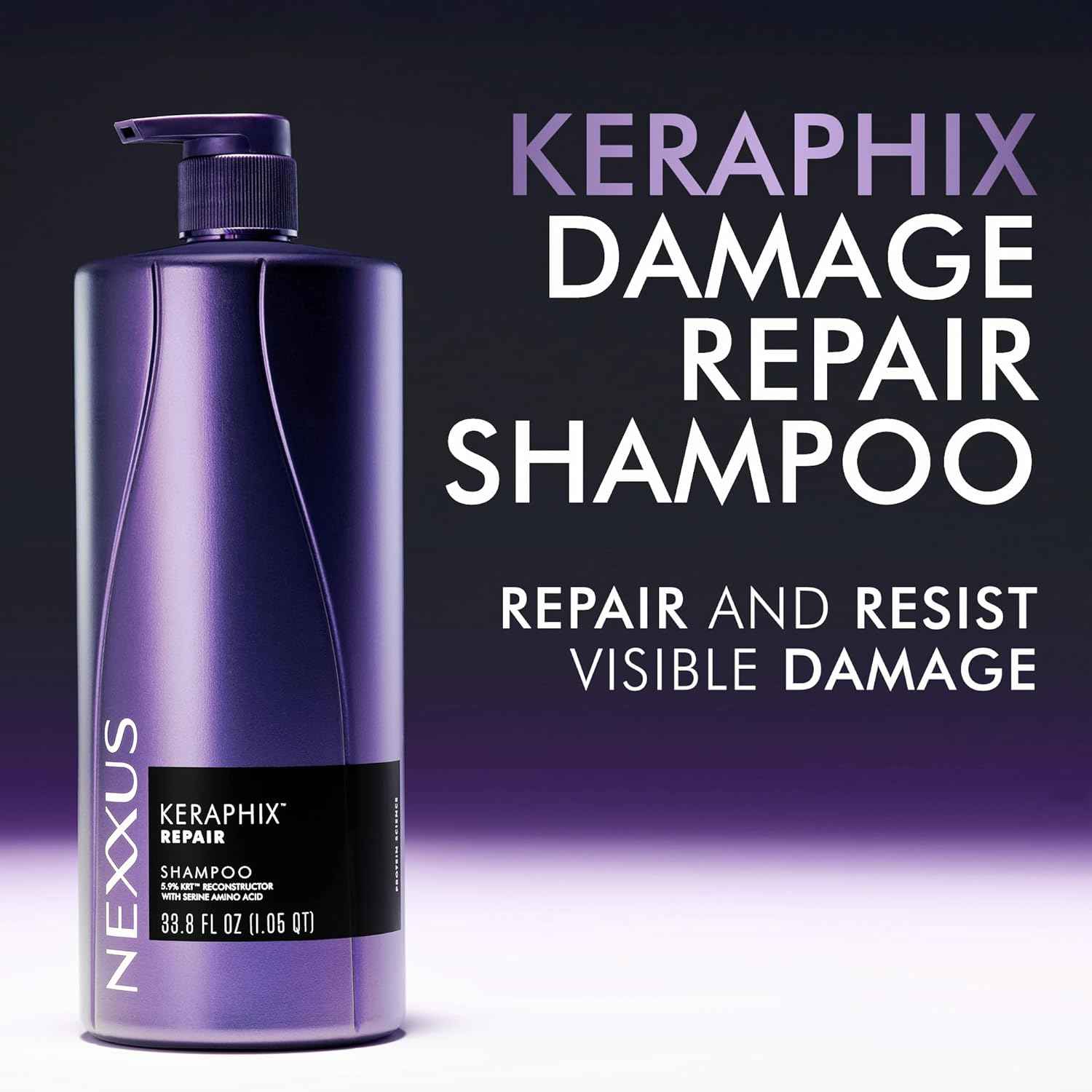 Nexxus KERAPHIX Shampoo & Conditioner 2 Pack for Damaged Hair Repair Powered by KRT Keratin Resistance Therapy with Liquid Crystal Amino Acids 33.8 Fl Oz