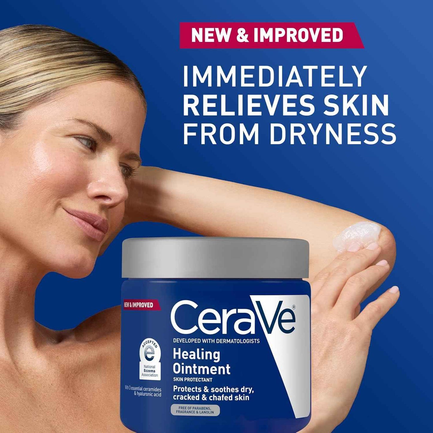 CeraVe Healing Ointment, Hydrating Skin Protectant With Petrolatum, Hyaluronic Acid & Ceramides, Face & Body Skin Barrier Repair For Cracked, Chafed, Dry Skin, Fragrance Free & Lanolin Free