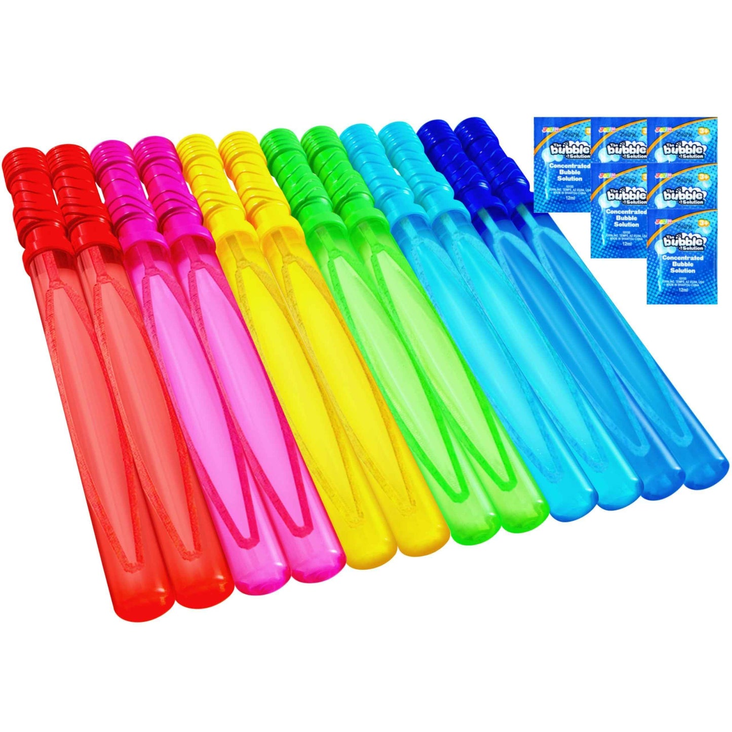 JOYIN 14.6’’ Big Bubble Wands for Kids, Bubble Wand with Refill Solution for Summer Toy Party Favor, Outdoors Toy Activity, Easter Basket Stuffers, Birthday Gift