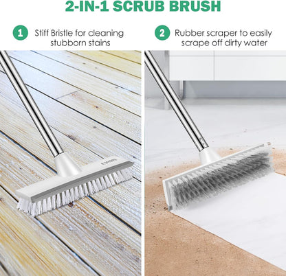 SetSail_Floor_Scrub_Brush_with_51-Inch_Long_Adjustable_Handle_2_in_1_Scrape_Brush_Stiff_Bristle_Floor_Scrubber_for_Cleaning_Shower_Bathroom_Garage_Kitchen_Wall_Deck_Tub_Tile