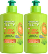 Garnier Fructis Sleek & Shine Leave-In Conditioning Cream for Frizzy, Dry Hair, Plant Keratin + Argan Oil, 10.2 Fl Oz