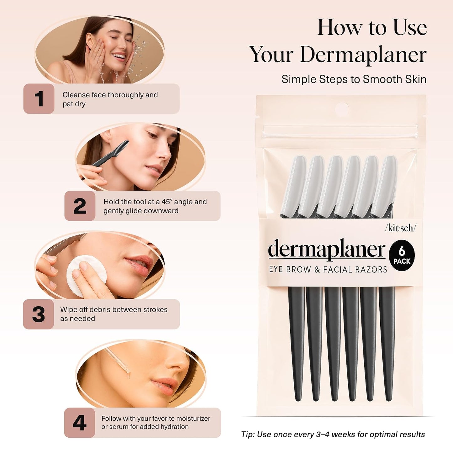 Kitsch_Dermaplane_Razor_for_Women_Face_–_Face_Razors_for_Women_&_Men,_Eye_Brow_Razors_&_Face_Shaver_–_Exfoliating_Facial_Razor_&_Dermaplaner_as_Skin_Care_Tool_for_Smoother_Skin_-_Black,_6_pcs