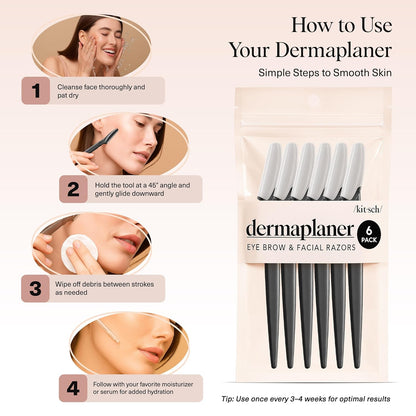 Kitsch_Dermaplane_Razor_for_Women_Face_–_Face_Razors_for_Women_&_Men,_Eye_Brow_Razors_&_Face_Shaver_–_Exfoliating_Facial_Razor_&_Dermaplaner_as_Skin_Care_Tool_for_Smoother_Skin_-_Black,_6_pcs