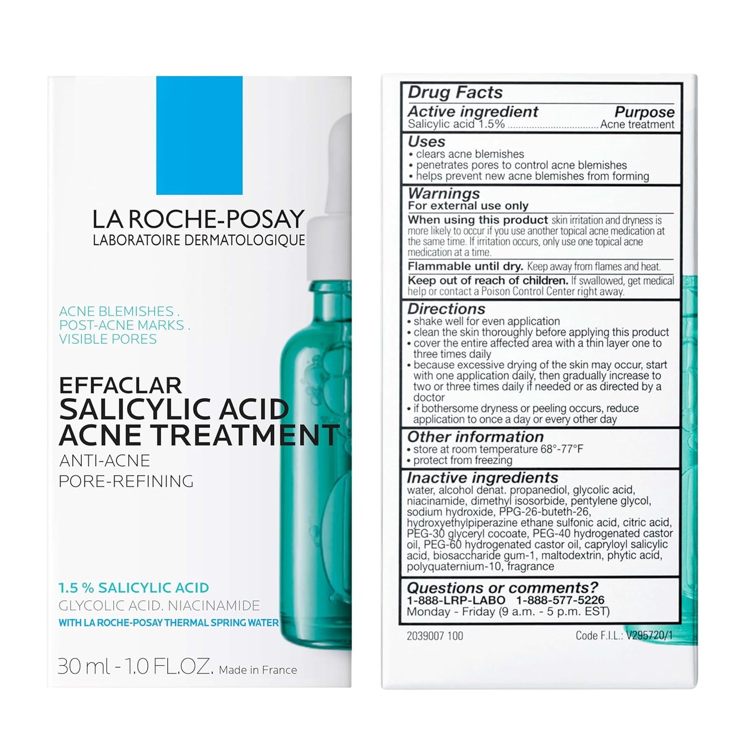 La_Roche-Posay_Effaclar_1.5%_Salicylic_Acid_Serum,_Acne_Treatment_For_Face_With_Glycolic_Acid_&_Niacinamide,_Acne_Serum_Helps_Clear_Blackheads,_Whiteheads,_Pimples_&_Reduces_Post_Acne_Marks