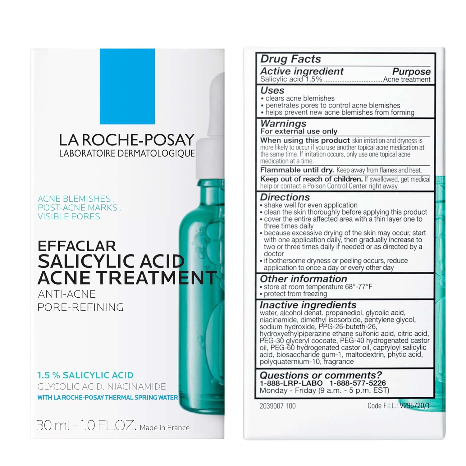 La_Roche-Posay_Effaclar_1.5%_Salicylic_Acid_Serum,_Acne_Treatment_For_Face_With_Glycolic_Acid_&_Niacinamide,_Acne_Serum_Helps_Clear_Blackheads,_Whiteheads,_Pimples_&_Reduces_Post_Acne_Marks