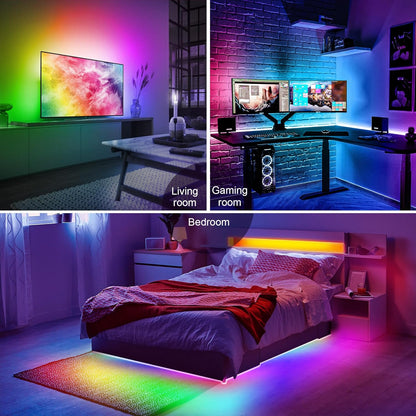 PANGTON_VILLA_LED_Lights_for_TV_40-100_Inch,_10FT/16.4FT/18FT_/24.6FT_ICRGB_TV_LED_Backlight_Kit_with_Bluetooth_APP_&_24_Keys_Remote,_Music_Sync_Lights_Behind,_USB_Cable_Powered,_Not_Waterproof