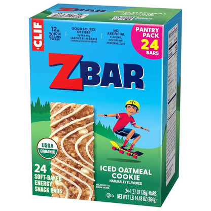 Zbar - Iced Oatmeal Cookie - Soft-Baked Energy Snack Bars - Non-GMO - 12g Whole Grains - USDA Organic Granola Bars (24 Pack)