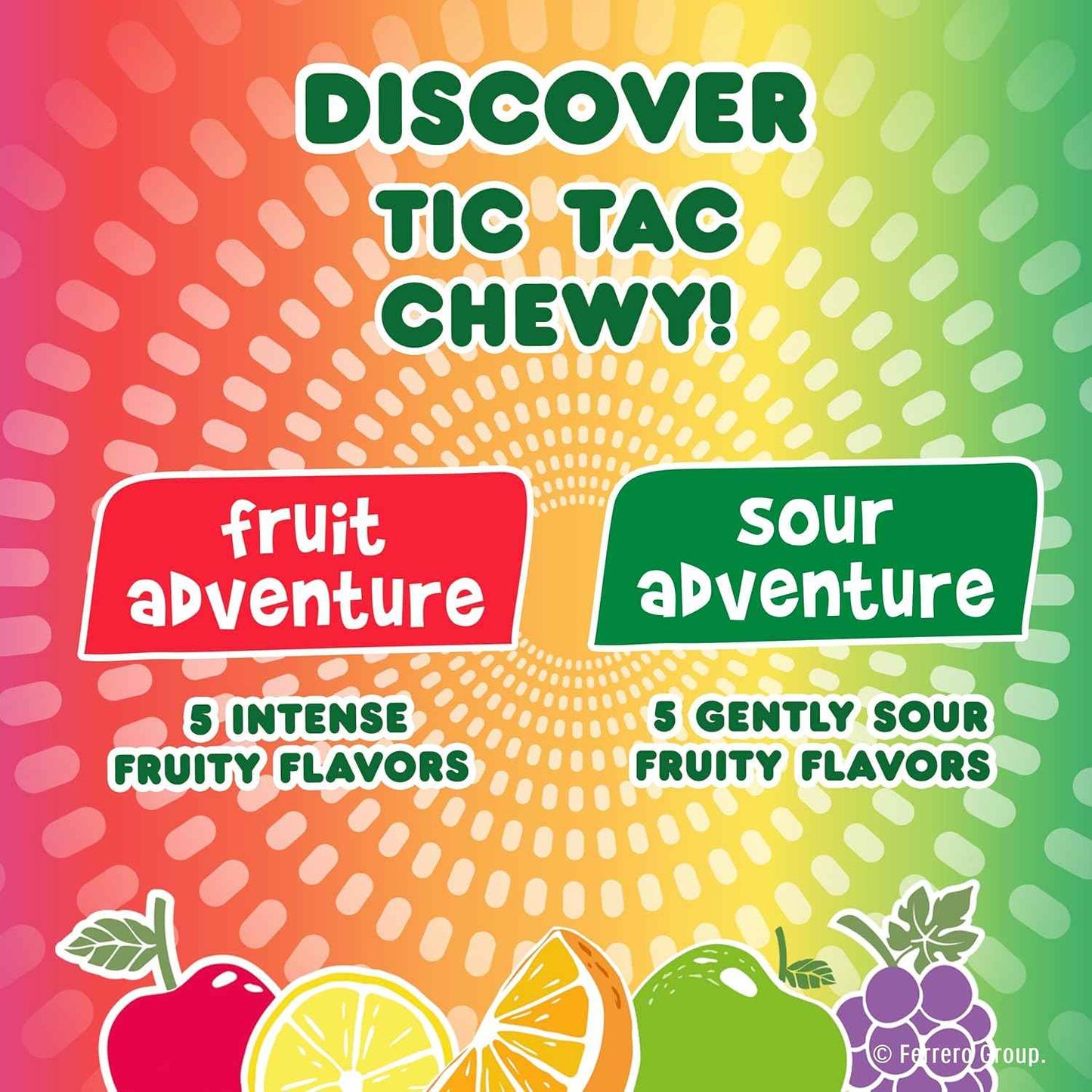 TIC TAC CHEWY! Fruit Adventure Candy, Fruity Chewy Candy, 3.4 oz (Packaging May Vary)