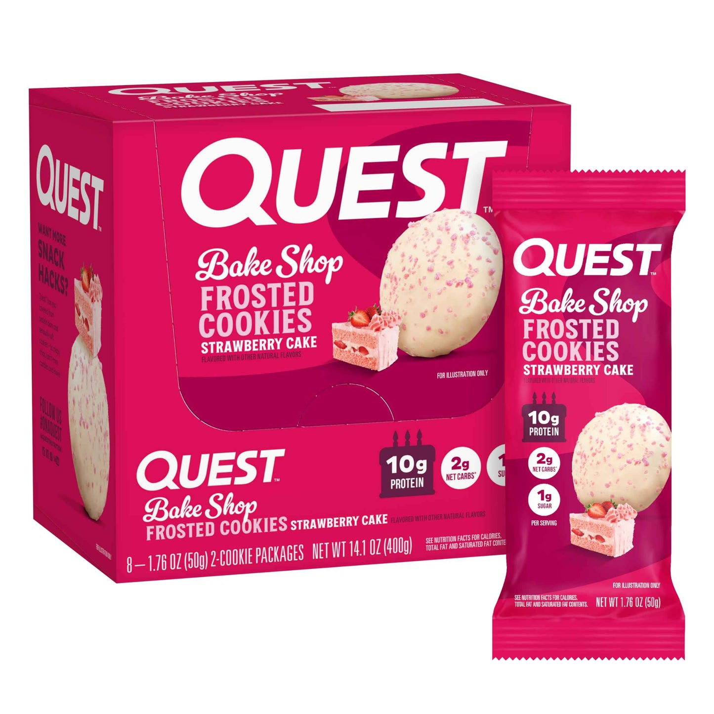 Quest Nutrition Frosted Protein Cookies, <1g Sugar, 5g Protein, 1g Net Carbs, Gluten Free