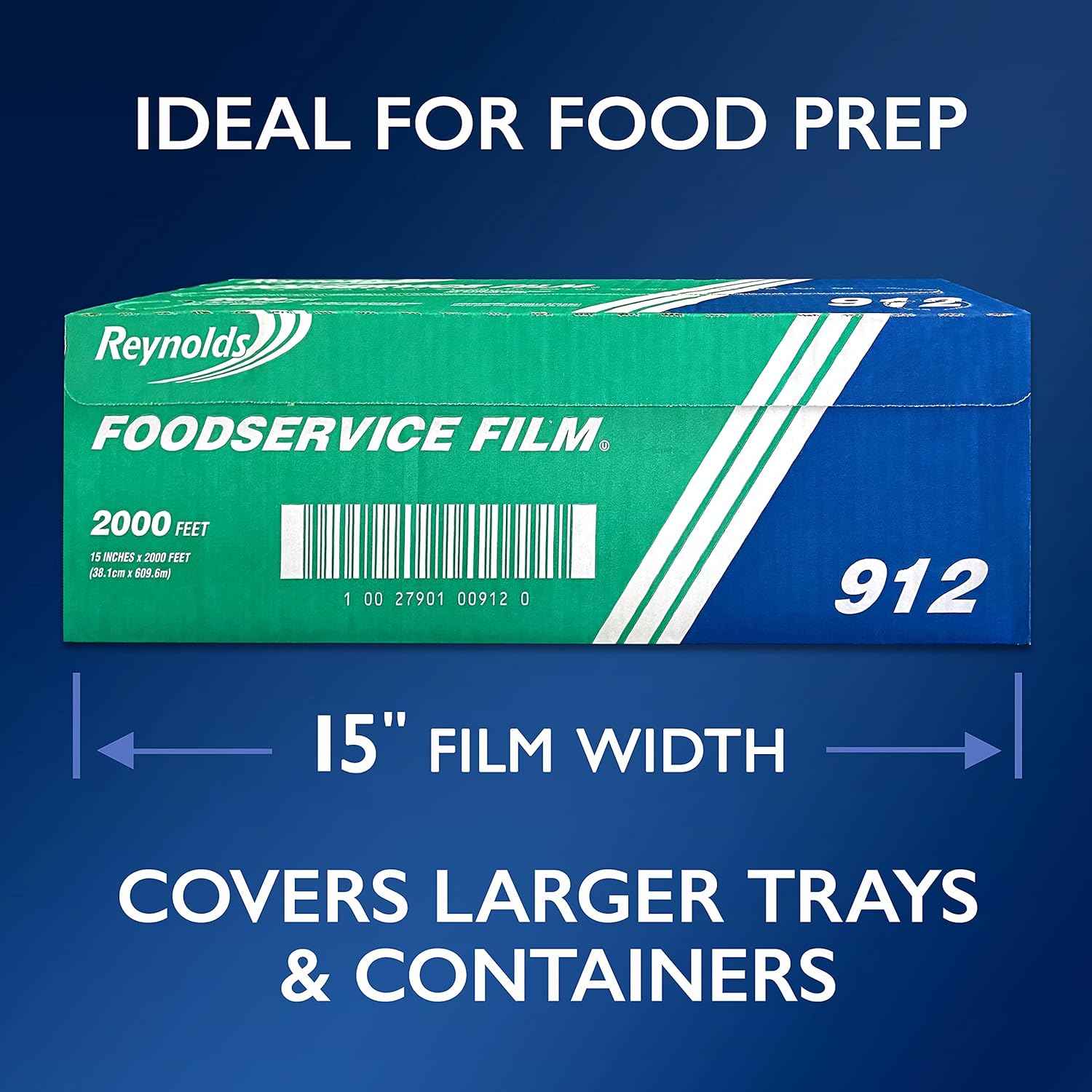 Reynolds 912 Foodservice Clear Plastic Wrap Film, 15 inch Width
