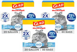 Glad ForceFlex MaxStrength XL Kitchen Trash Bags, 20 Gal