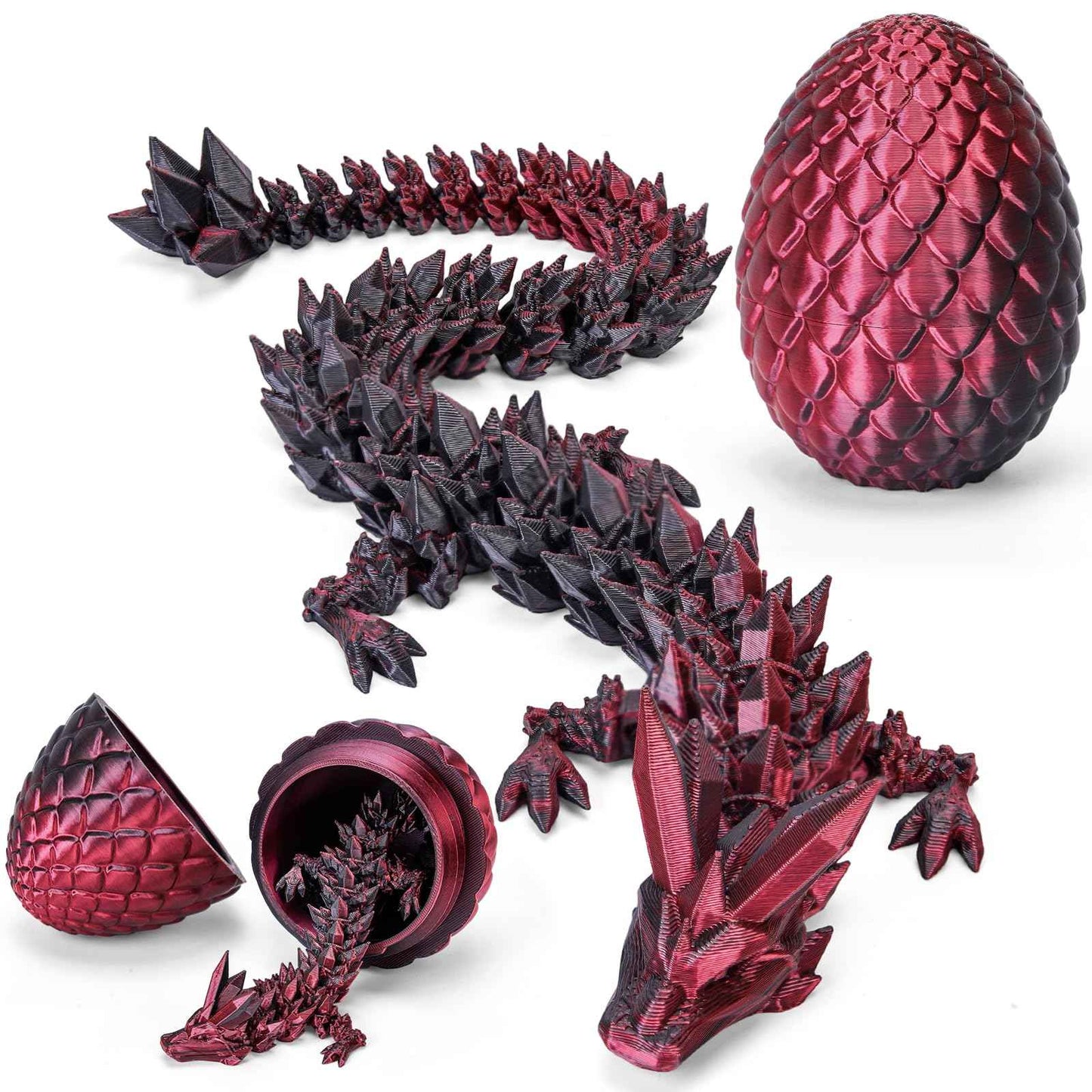 TBOLINE 12" 3D Printed Dragon Egg, Easter Basket Stuffers for Kids, Large Prefilled Easter Eggs, Stuffed Egg Hunt Fillers with Easter Toys, 3D Printer Animals Fidget Toys for Boys Teen 5-7 4-6 8-12