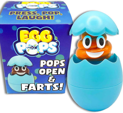 Egg Pops Farting Toy – Pops Up & Farts, Easter Basket Stuffers for Teens & Kids, Interactive Poop Character in Egg Shell, Silly Novelty Gag Gift for Boys & Girls, Easter Toys Essentials