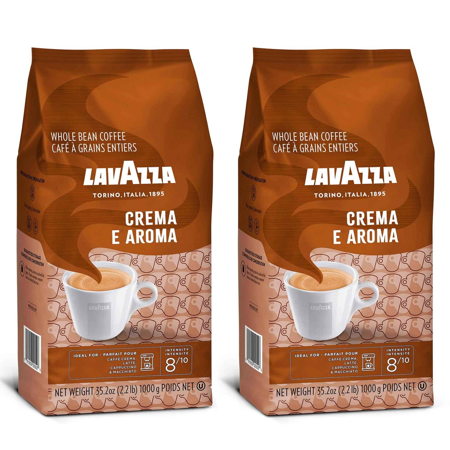 Lavazza Whole Bean Coffee Blend, Balanced medium roast with an intense, earthy flavor and long lasting crema, Non-GMO