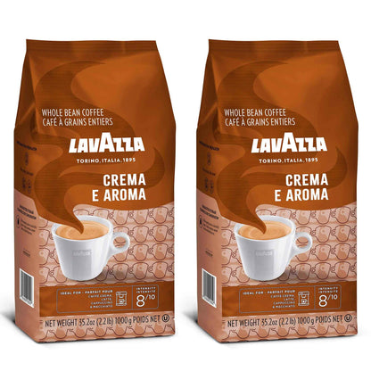 Lavazza Whole Bean Coffee Blend, Balanced medium roast with an intense, earthy flavor and long lasting crema, Non-GMO