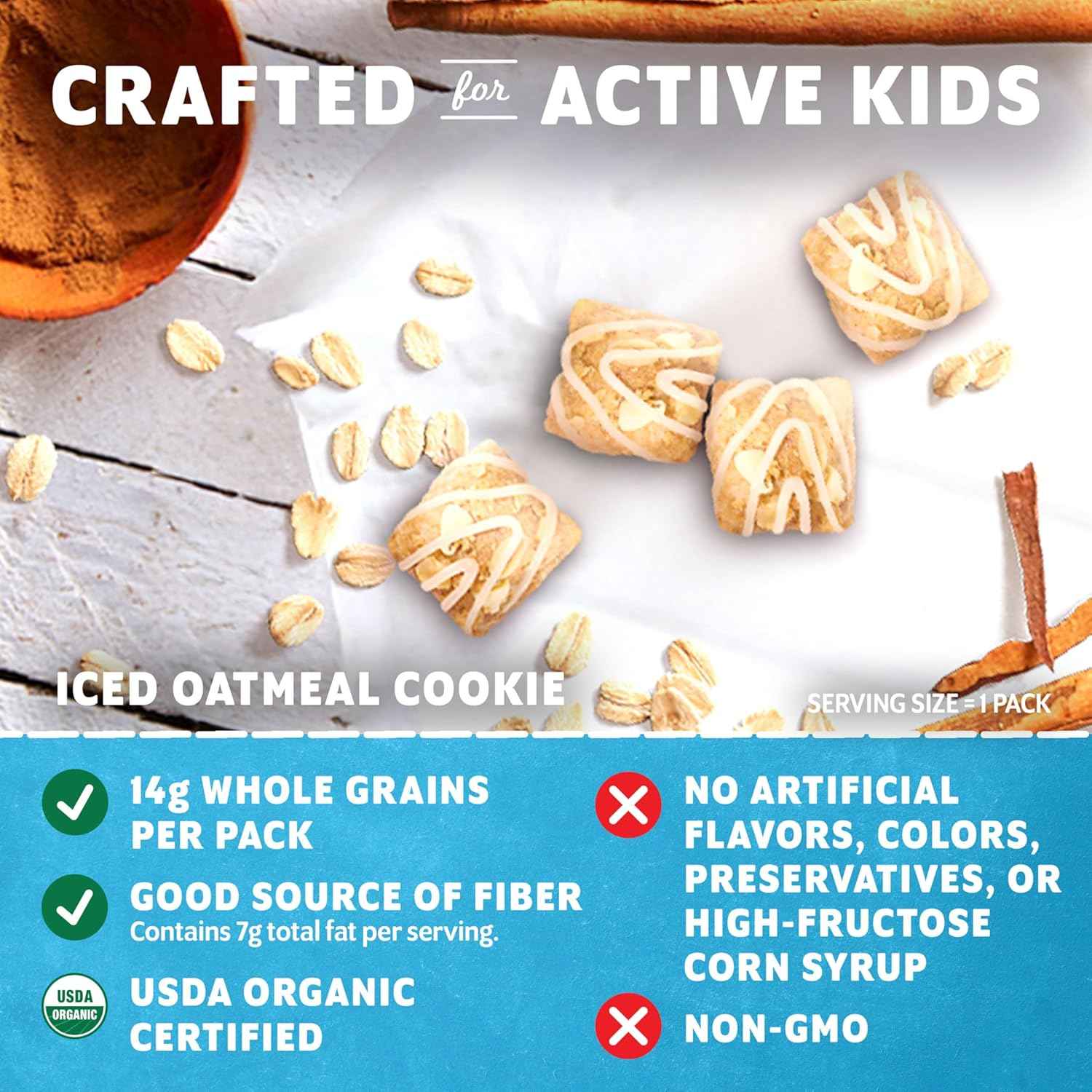 Zbar Oat Bites - Baked Oat Energy Granola Bites - USDA Organic Snacks for Kids - 14g Whole Grains (6 Snack Packs)