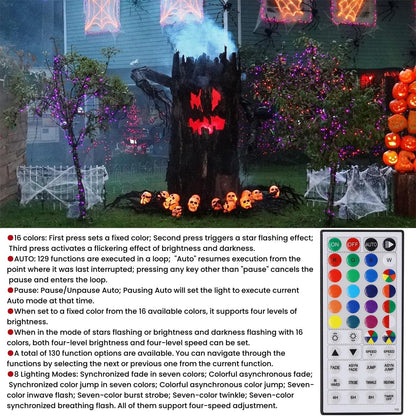 HOME_LIGHTING_66ft_Christmas_Decorative_Mini_Lights,_200_LED_RGB_Changing_8_Functional_Green_Wire_Fairy_Halloween_Lights_with_Remote_Timer,_Plug_in_Indoor_Outdoor_Xmas_Wedding_Party_Decor