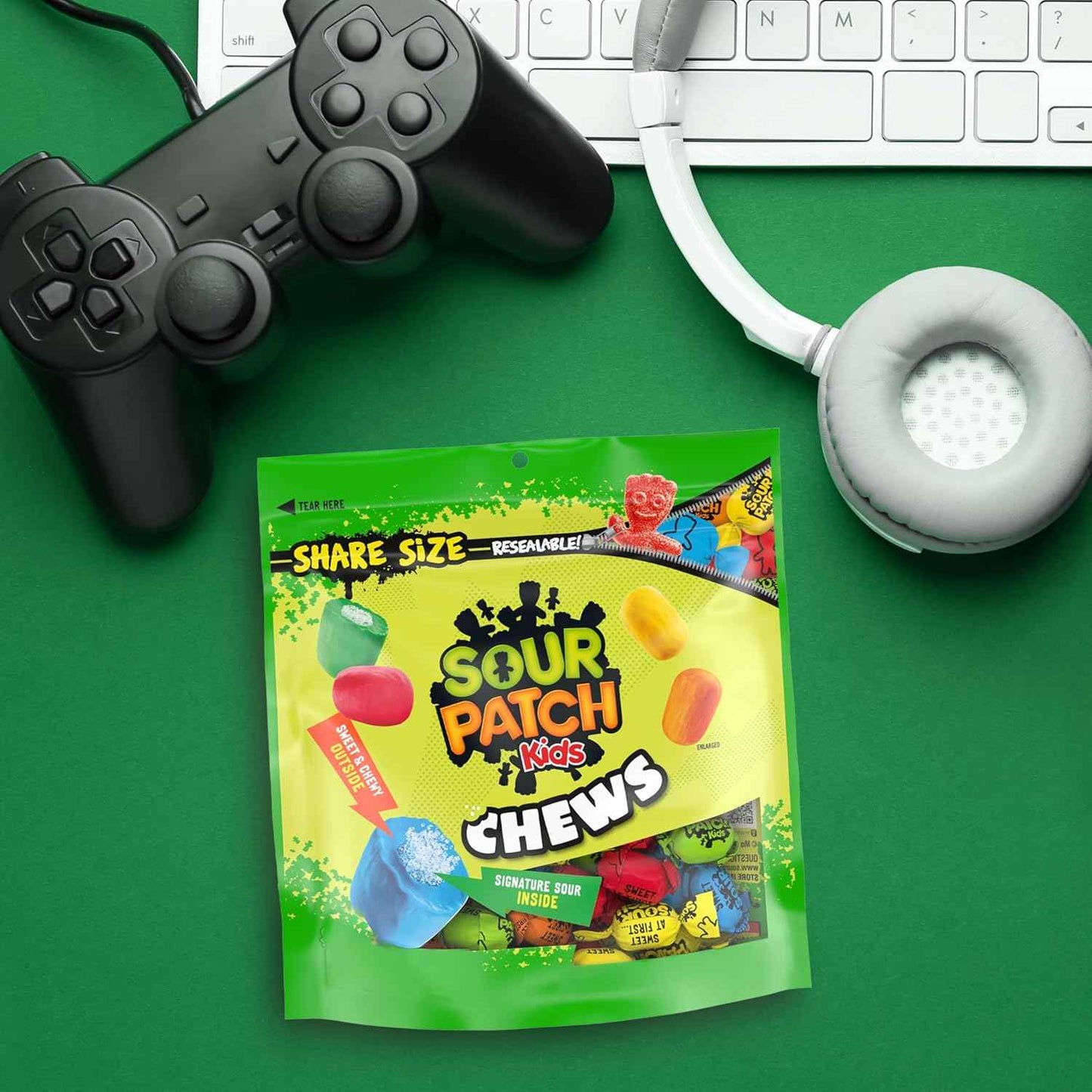 SOUR PATCH KIDS Chews Soft & Chewy Candy, Share Size