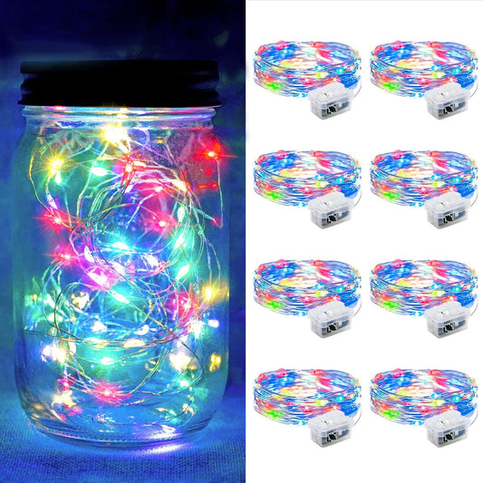 8_Pack_Fairy_Lights_7Ft_20_LED_Twinkle_String_Lights_3_Modes_Battery_Operated_Waterproof_Firefly_Starry_for_Mason_Jar_Party_Wedding_Christmas_Valentines_Day_Table_Centerpieces,Multicolor