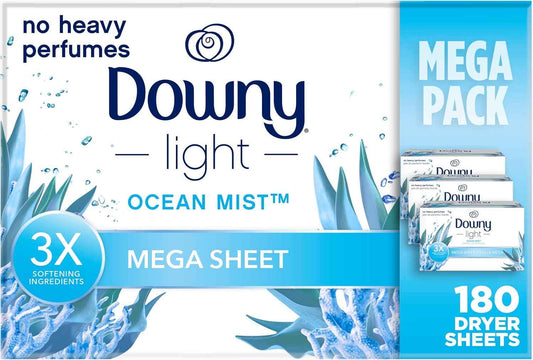Downy Light Mega Dryer Sheets, Fabric Softener Dryer Sheets
