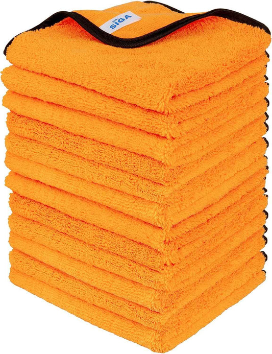MR.SIGA Professional Premium Microfiber Towels for Cars, Dual-Sided Car Washing and Detailing Towels, Gold, 15.7 x 23.6 inch