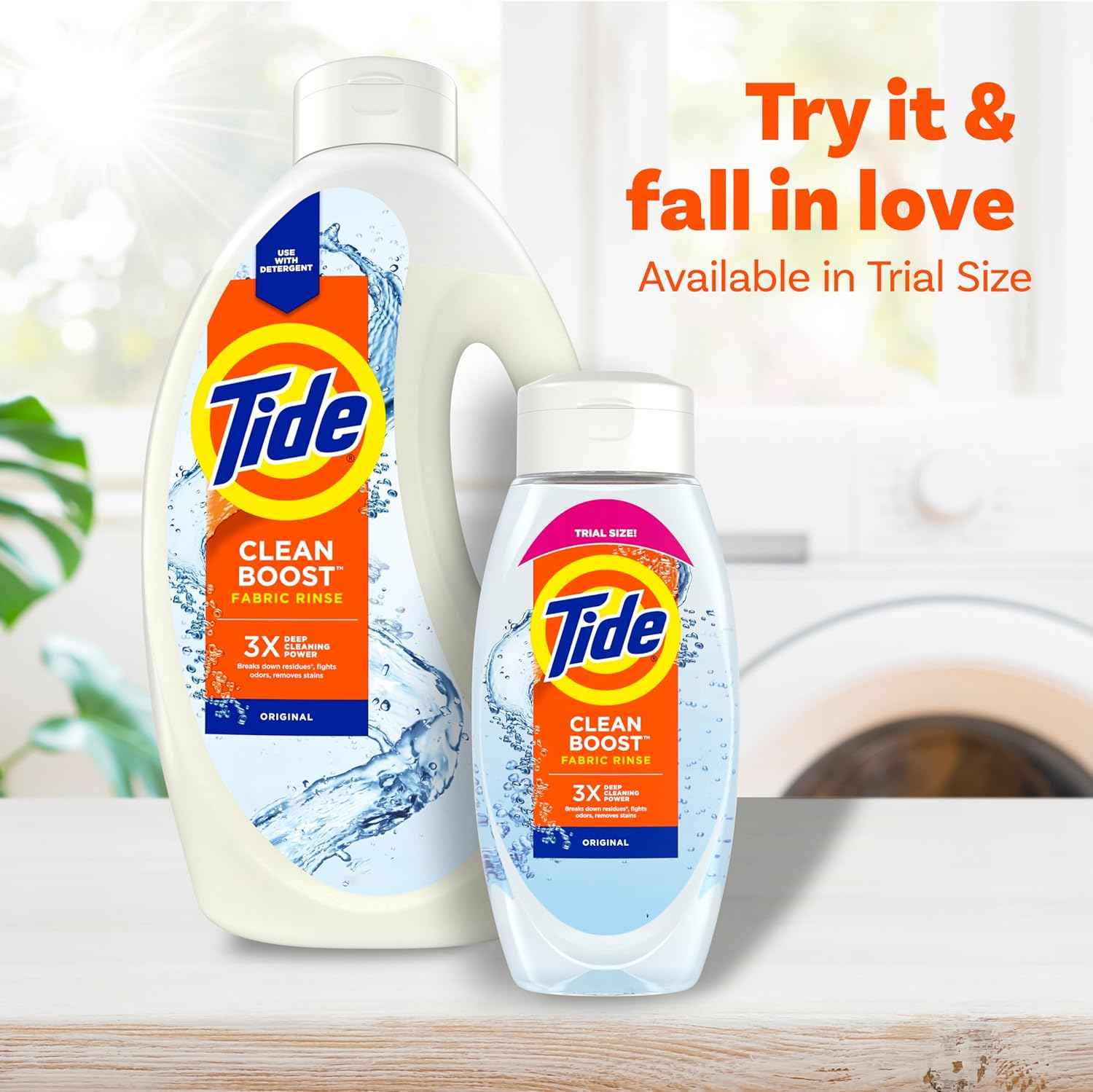 Tide Clean Boost Fabric Rinse, Removes Odors and Residues, Safe on All Fabrics, Free of Dyes and Heavy Perfumes, Original Scent