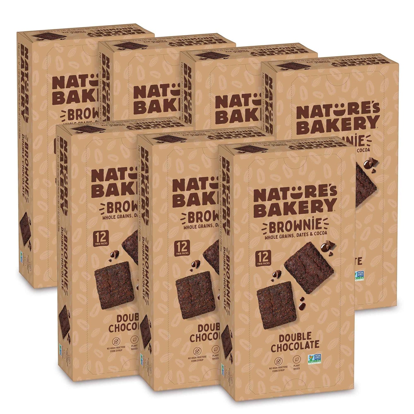 Nature’s Bakery Double Chocolate Brownie Bars, Whole Grains, Dates, and Cocoa, Plant Based, Dairy-Free, Snack Bar