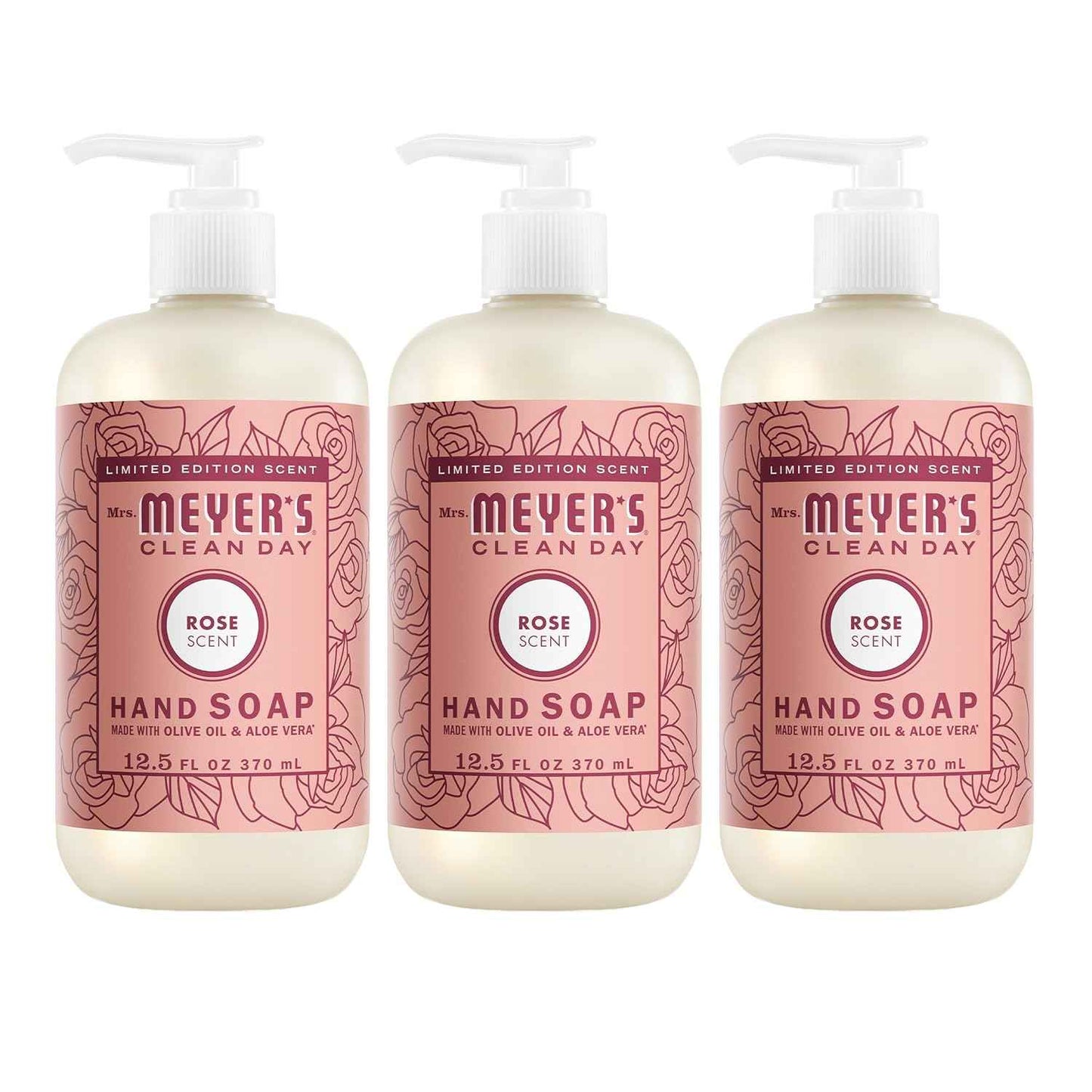 MRS. MEYER'S CLEAN DAY Liquid Hand Soap Rose (12.5 Fl Oz (Pack of 3))