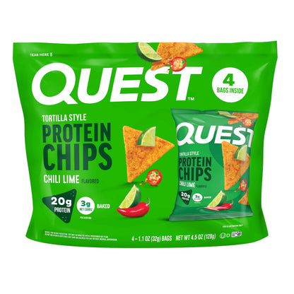 Quest Nutrition Tortilla Style Protein Chips, 20g Protein, 3g Net Carbs, Low Carb, Gluten Free, 1.1 oz