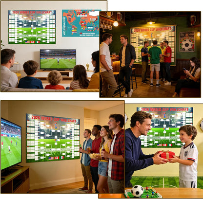 YANGALOOP_36x24_inches_Predict_2026_World_Cup_Schedule_Poster，64_Reusable_National_Flag_Stickers_with_Country_Names,_Soccer_Poster_2026_World_Cup_Merchandise,_Soccer_Gifts_for_Boys_Room_Decor