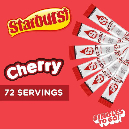 Starburst Singles To Go Powdered Drink Mix & Just Add Water -12 Boxes with 6 Packets Each 72 Total Servings (Sugar Free), 7.08 Oz