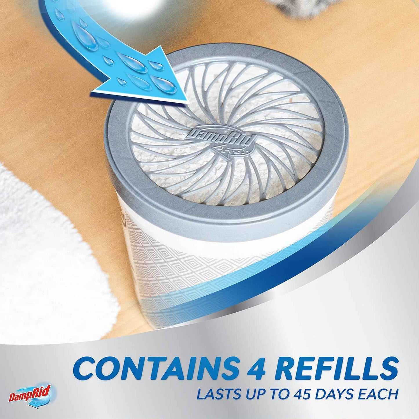 DampRid Refill Bag, 44 oz, 4-Pack - Moisture Absorbers for Rooms with Excess Humidity, Long-Lasting, Eliminates Musty Odors and Creates Fresher Air