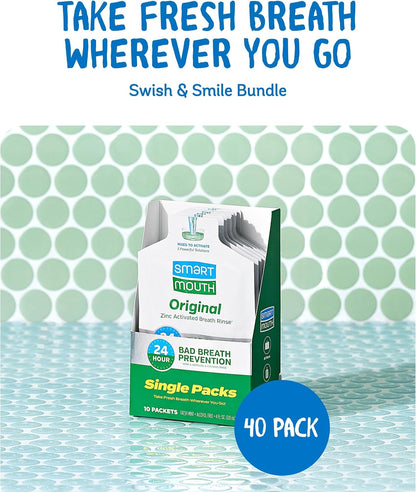 SmartMouth Original Activated Mouthwash Single Packs, Travel Mouthwash, Fresh Mint