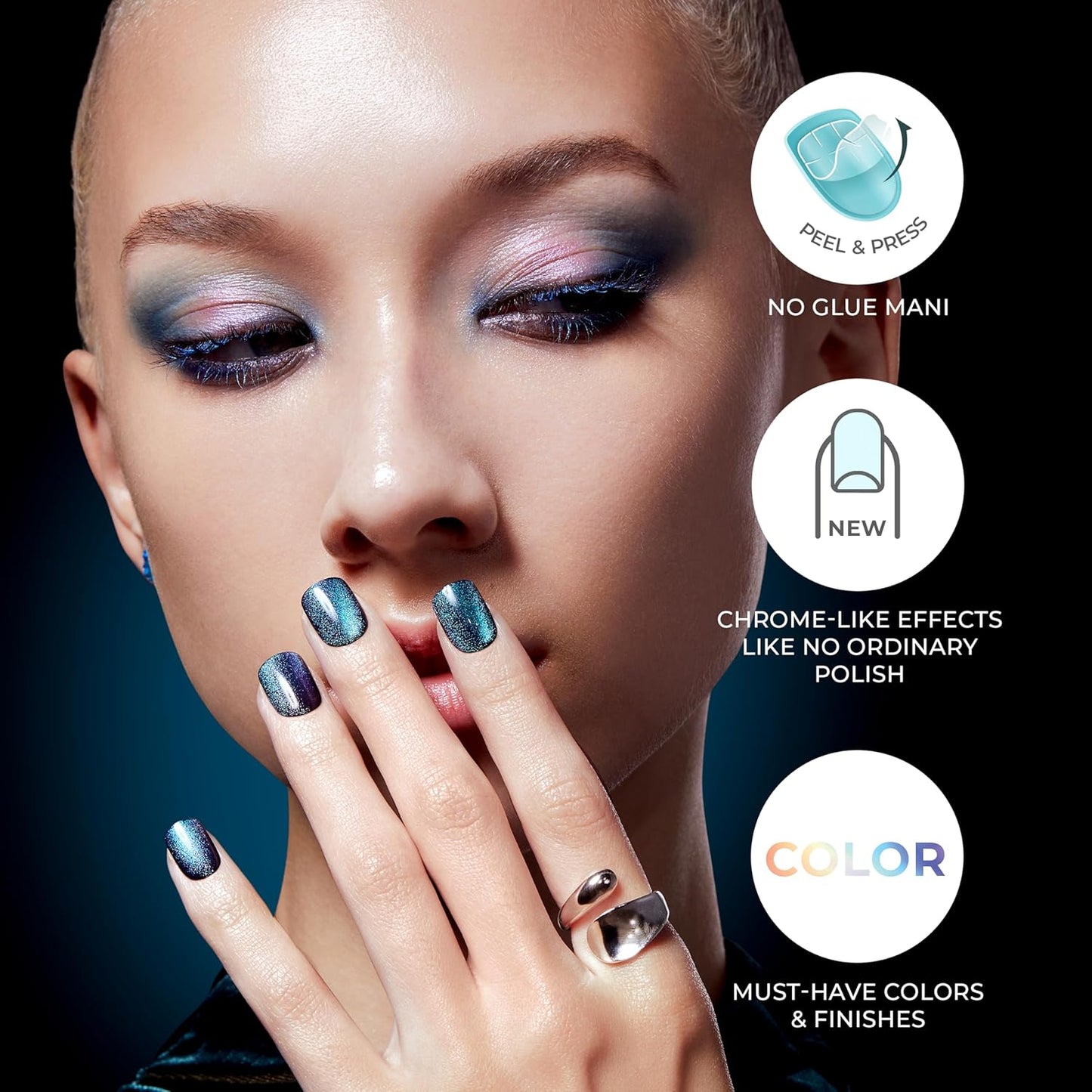 KISS_colorFX_by_imPRESS_Press_On_Nails,_'Rebel',_Solid_White,_Short_Squoval,_IMPROVED_adhesive,_Up_to_10-Day_Hold,_Nail_Kit_Includes_30_Fake_Nails,_Prep_Pad,_Manicure_Stick,_Mini_Nail_File
