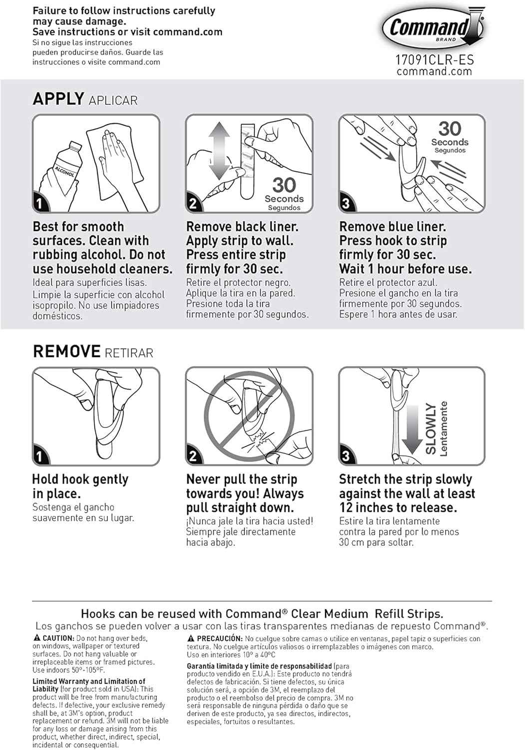 Command Medium Clear Wall Hook, 7 Wall Hook and 12 Strips, Damage-Free Hanging with Adhesive, Great for Hanging Home Decor, Holds up to 2 lb