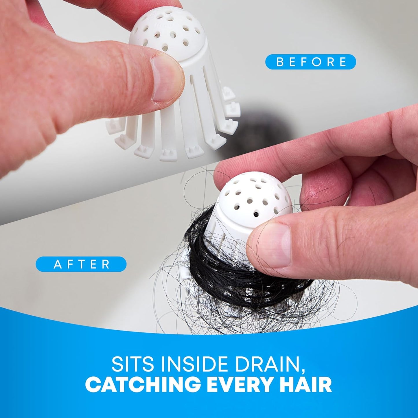 TubShroom_Toss_21pk_Disposable_Bath_Tub_Drain_Strainers_-_Hair_Catcher_Snare_for_Shower_Bathtub_to_Prevent_Clogged_Drains,_Traps_Human_and_Pet_Hair,_One_Year_Supply_(White)