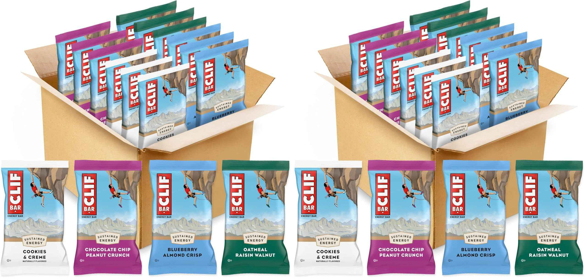 CLIF BAR - Energy Protein Bars - Variety Pack - 4 Flavors - Made with Organic Oats - Energy Bars - Non-GMO
